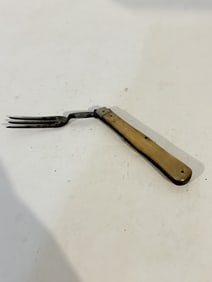 Vintage Antique yellow Folding Fork Late 1800s Era