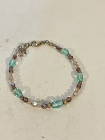 Vintage Sterling Silver swarovski Bracelet sz 7"