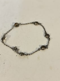 Vintage Sterling Silver amethyst Bracelet sz 7"