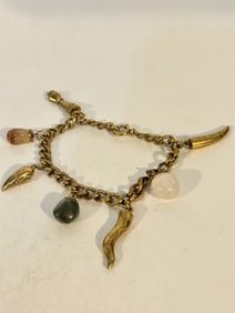 Vintage goldtone trinkit Bracelet sz 6"