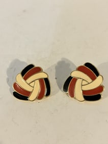 Vintage enamel trifari Earrings