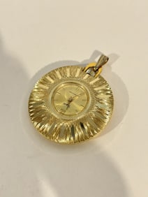 VTG Sheffield Pendant Necklace Watch Women Swiss Gold Tone Manual Wind works great!!!