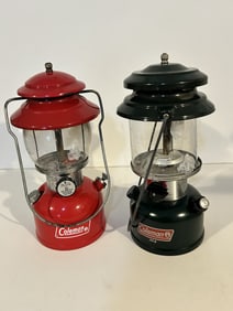 2 Vintage coleman lanterns Red Coleman 200A date 6-75 Model 286A700C