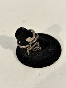Vintage Sterling Silver snake toe Ring sz 8