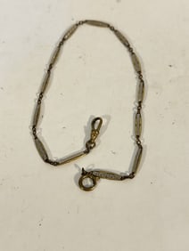 Vintage Antique Brass Pocket Watch Chain Radio Clasp 13"