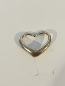 Tiffany Elsa Peretti Open Heart Pendant in Sterling Silver 7/8"