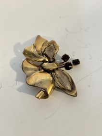 Vintage 12k gold filled Flower Brooch Pin Signed A Regal