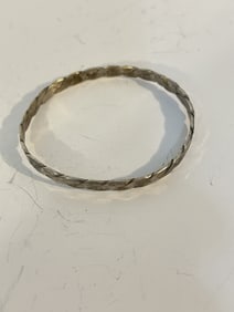 Vintage Sterling Silver mexico twist Bracelet sz 7"