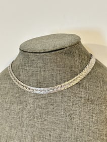 Vintage 925 Sterling Silver Italy Herringbone Necklace 26 Grams sz 16"