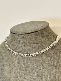 Vintage Sterling Silver XO Italy Necklace sz 16" 34 grams