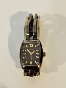 vintage ladies fossil watch brown dial