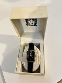Vintage Women's Anne Klein Onyx Watch, Gold Tone works great!!! NEW