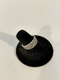 Vintage Sterling Silver 925 modernist ISC Ring sz 7.5