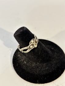 Vintage Sterling Silver mexico modernist Ring sz 6