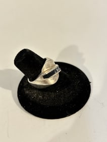 Vintage Sterling Silver modernist Ring sz 8