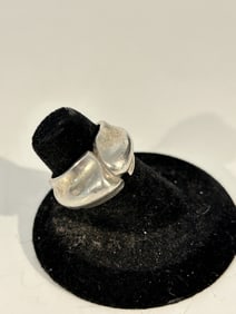Vintage Sterling Silver modernist Ring sz 5.8
