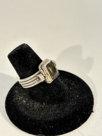 Vintage Sterling Silver tourmaline Ring sz 6