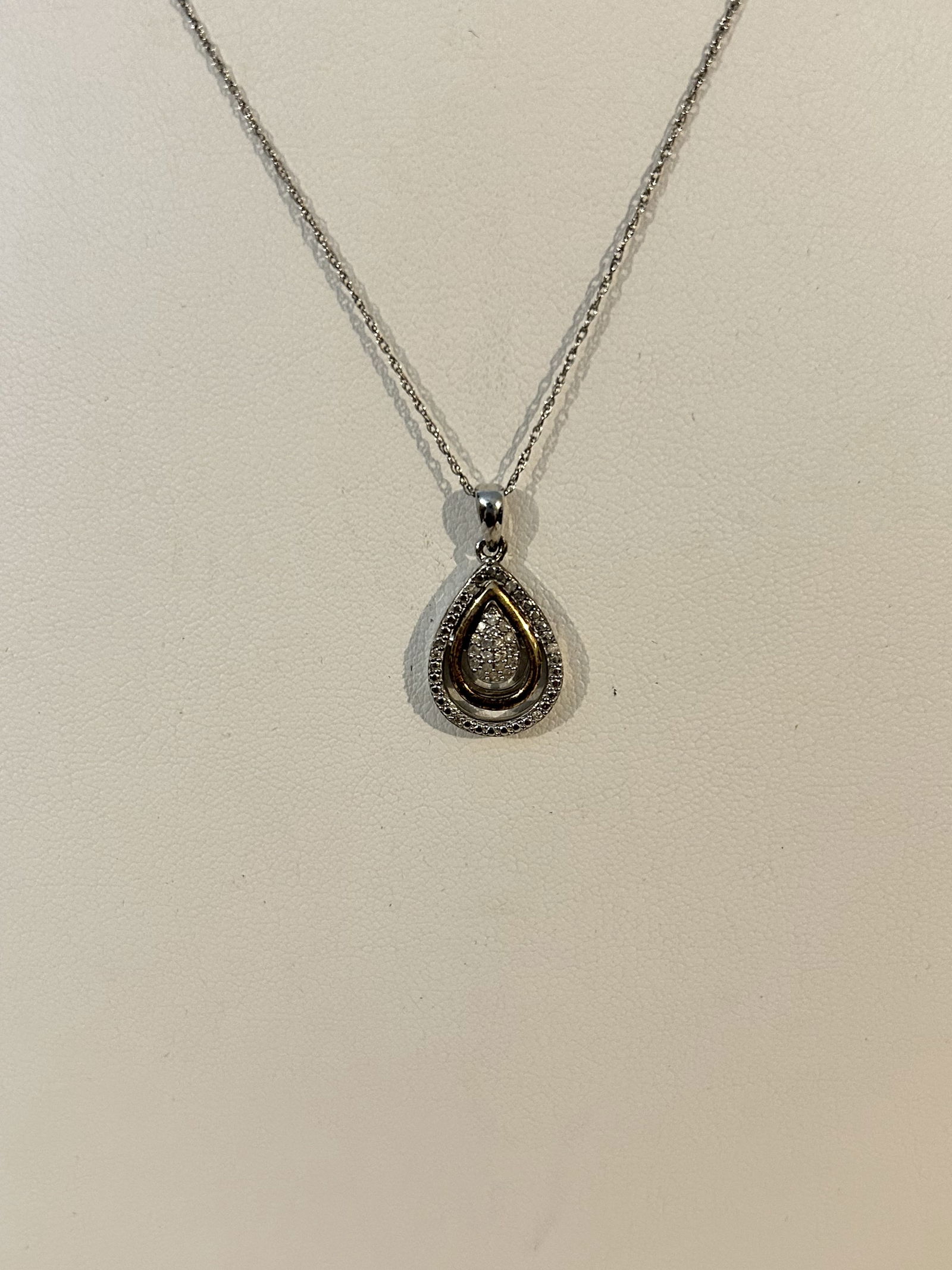 Vintage Sterling Silver 14k pendant Necklace sz 18" (1 of 5)