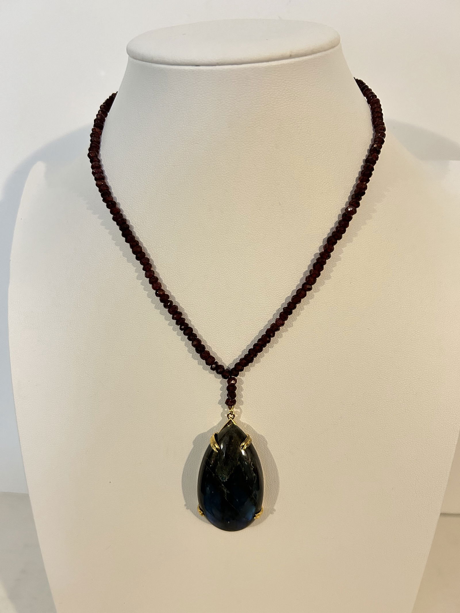 Vintage Sterling Silver Amethyst beaded pendant Necklace sz 21" (1 of 5)