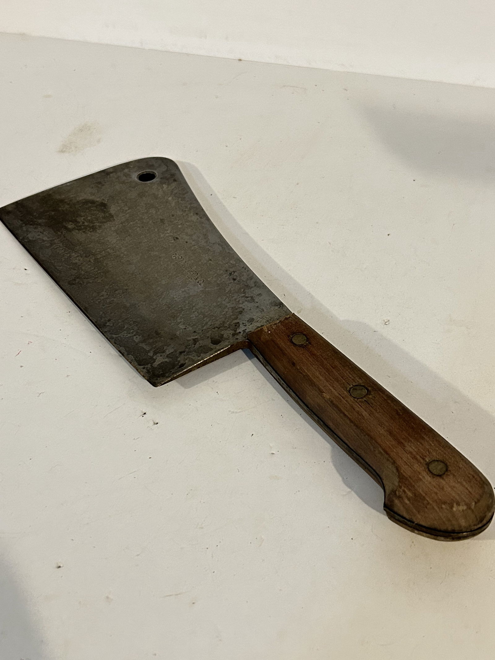 Vintage Harold Leonard & Co Meat Cleaver 8?? Blade Made In Italy (1 of 6)