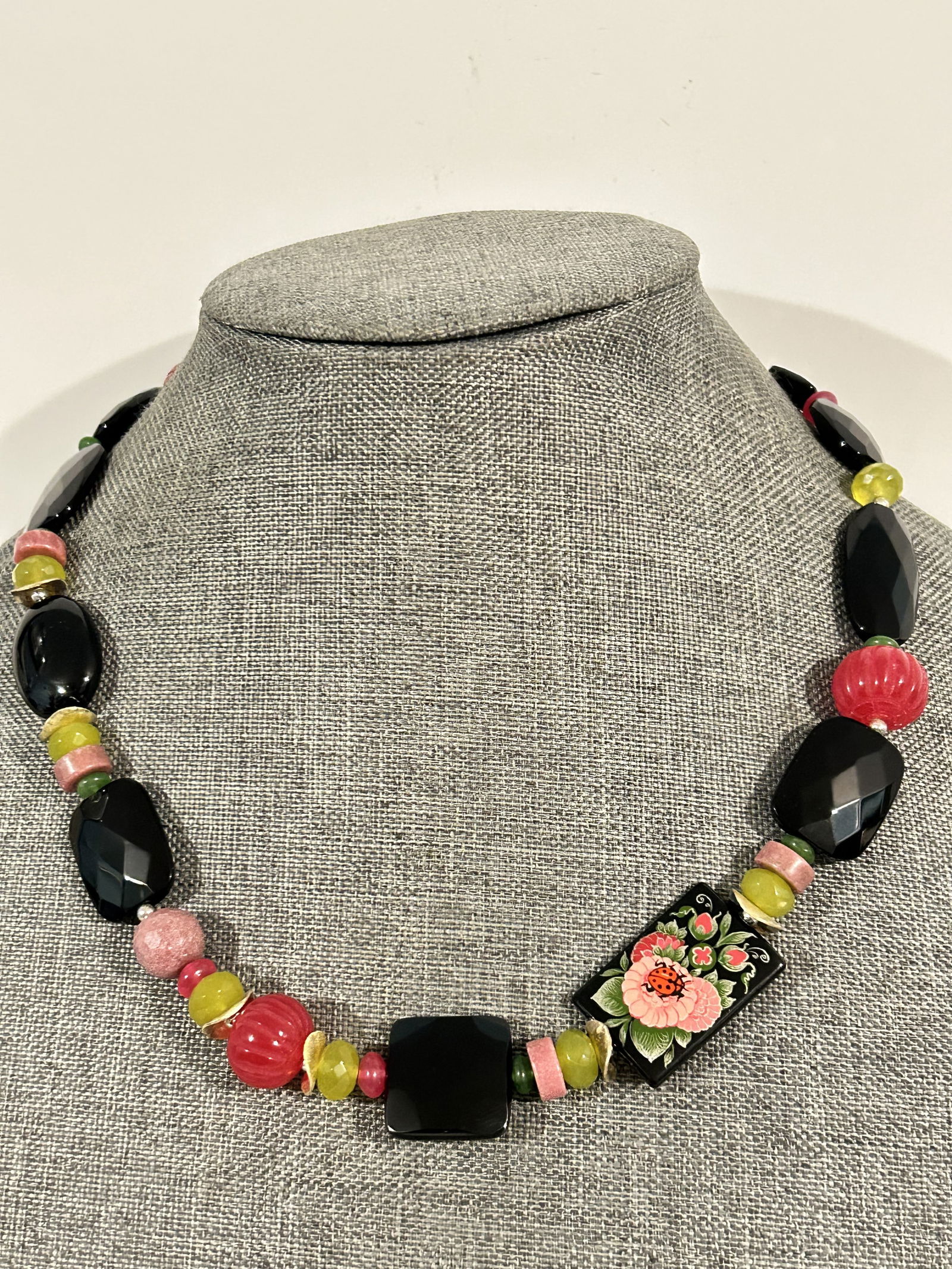 Amy Kahn Russell Sterling Silver Multi Hight end  Gemstone Necklace 21" (1 of 4)