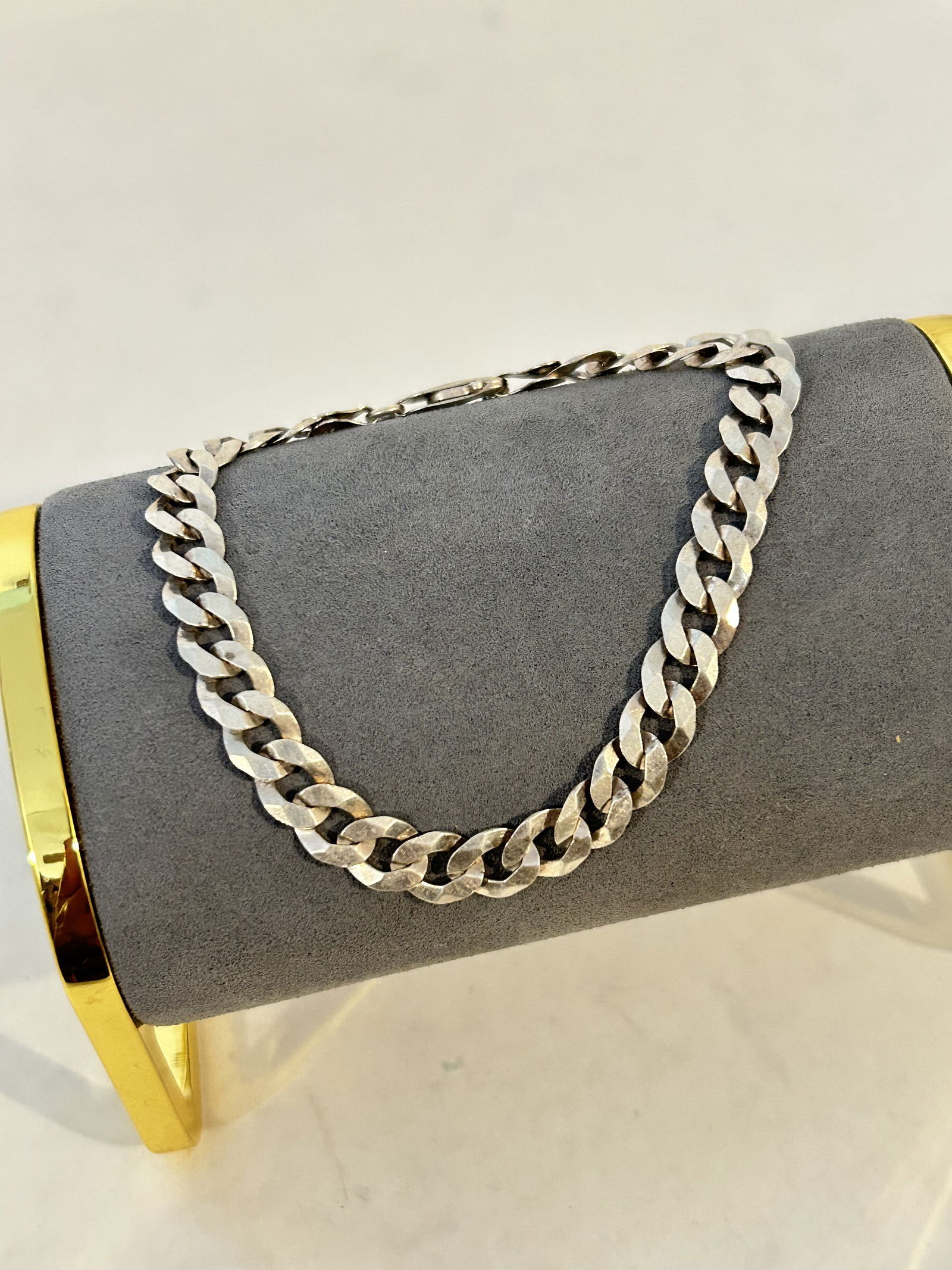 Vintage sterling silver italy chain link Bracelet 8" (1 of 5)