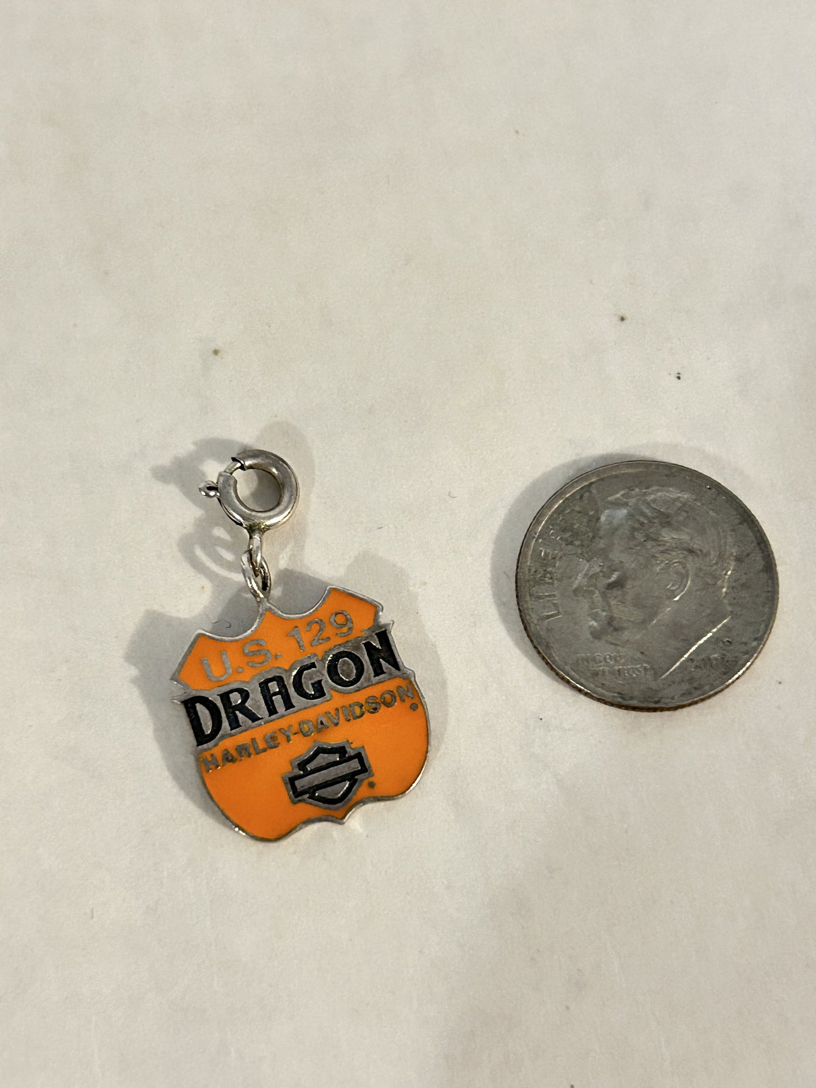 Vintage Sterling Silver Harley Davidson Motors Pendant (1 of 3)