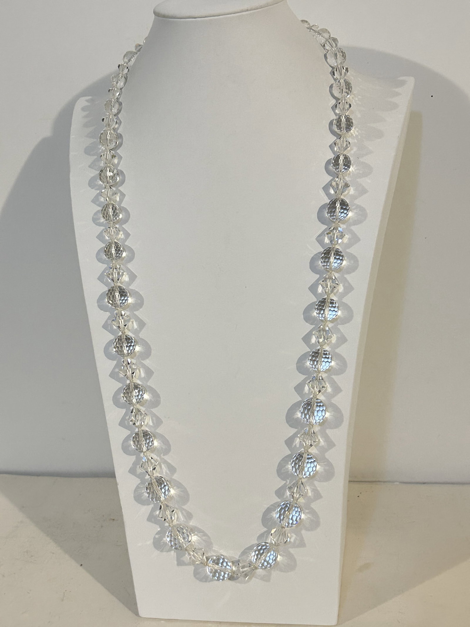Vintage 1950's Austrian Crystal Beaded Necklace 34" heavy (1 of 6)