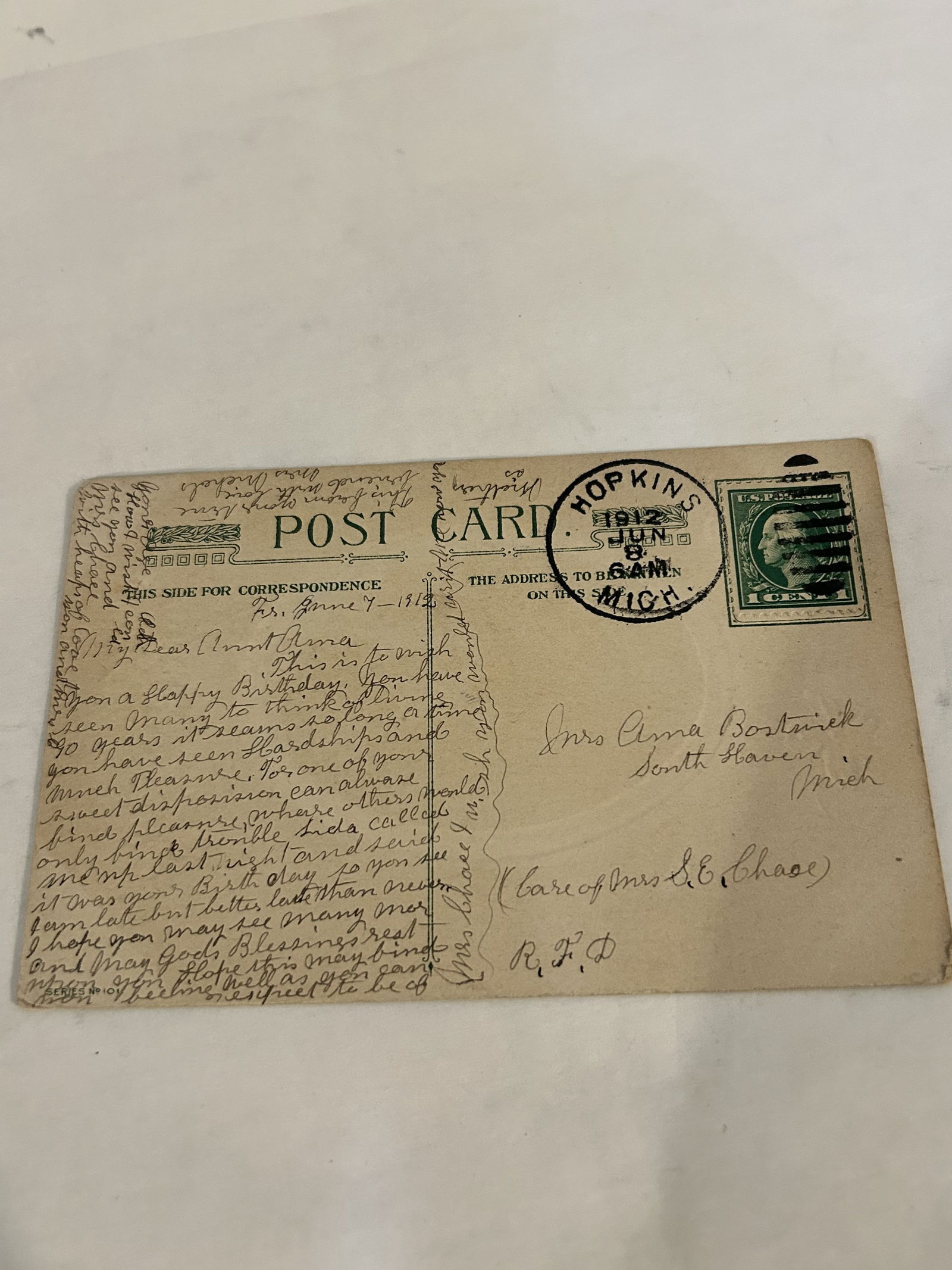 Vintage George Washington 1 cent Stamp Postcard (1 of 3)