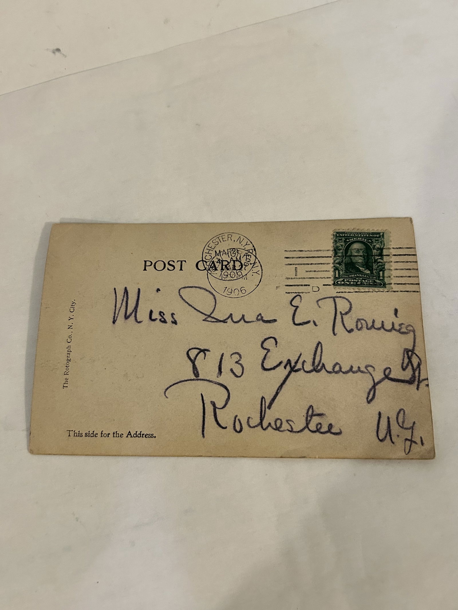 Vintage Ben Franklin 1 cent Stamp Postcard (1 of 4)