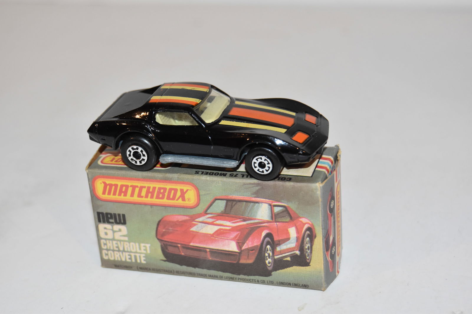 Vintage Match Box Car with box CHEVROLET CORVETTE #62 (1 of 3)