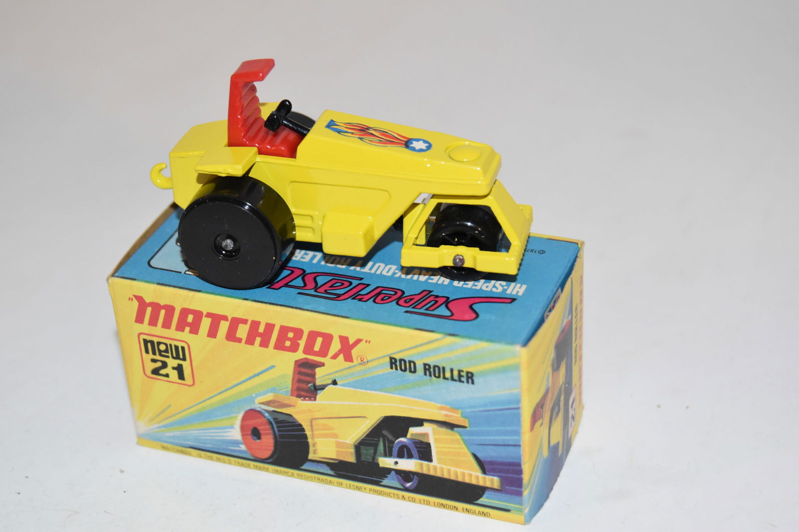 Vintage Match Box Car with box ROD ROLLER #21 (1 of 4)