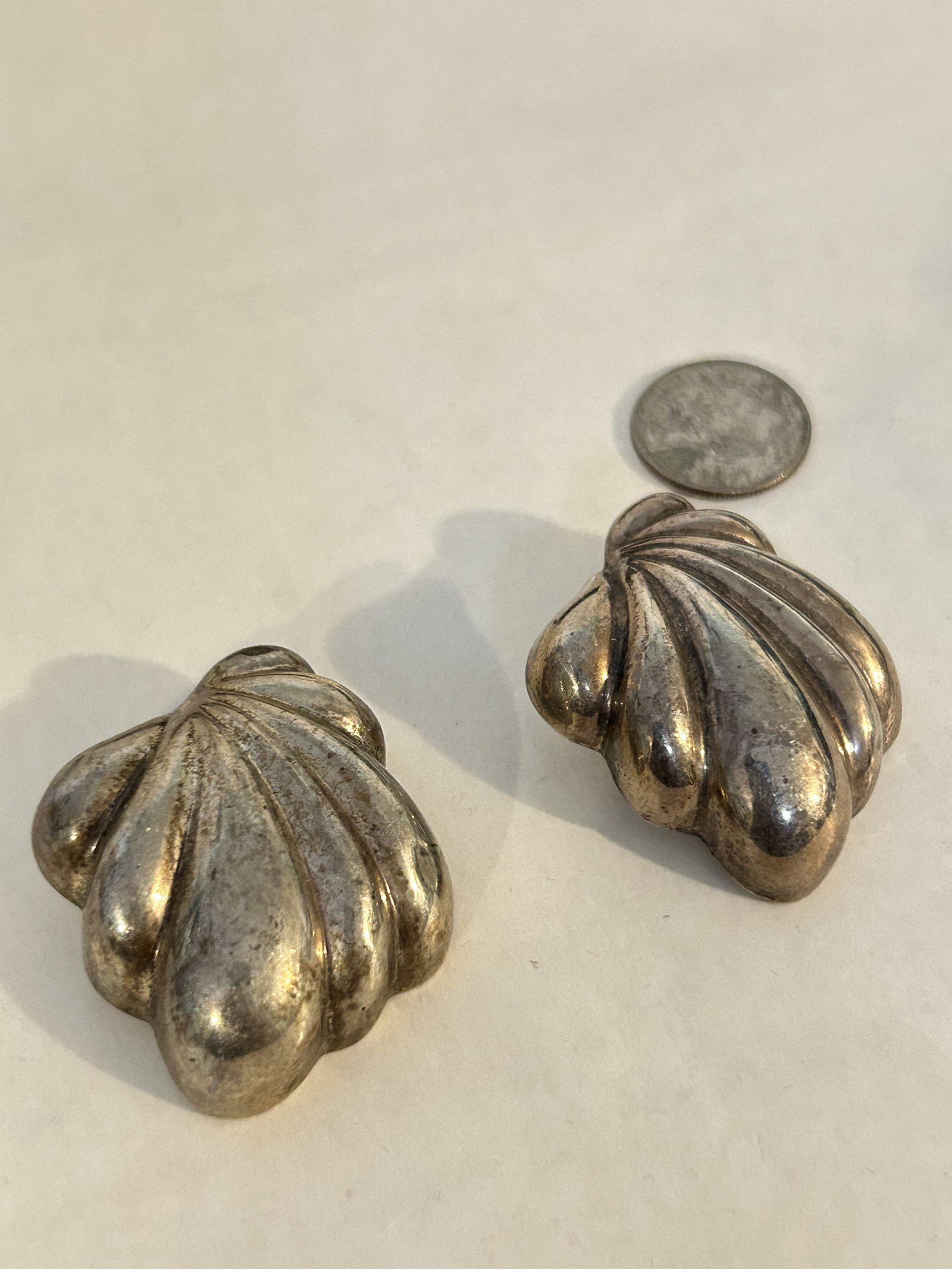 Jondell Spain Sterling Silver 925 Modern Wave Design Clip-On Earrings (1 of 4)