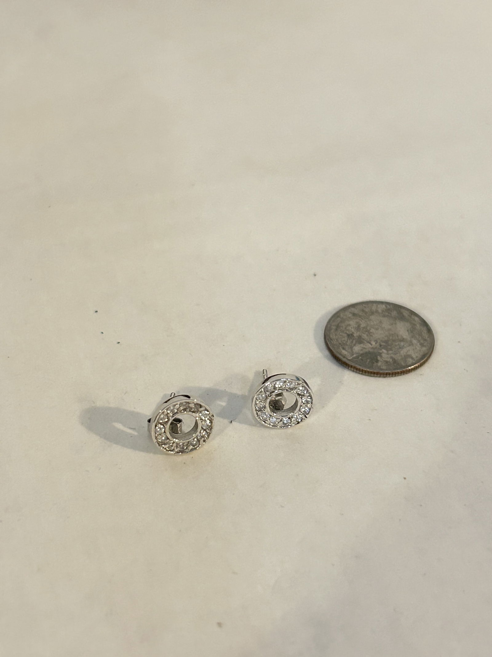 Vintage sterling silver rhinestone post earrings: Vintage sterling silver rhinestone post earrings Please view all photos as they are part of the description and condition of this Item, Feel free to contact me with questions or picture requests! Used