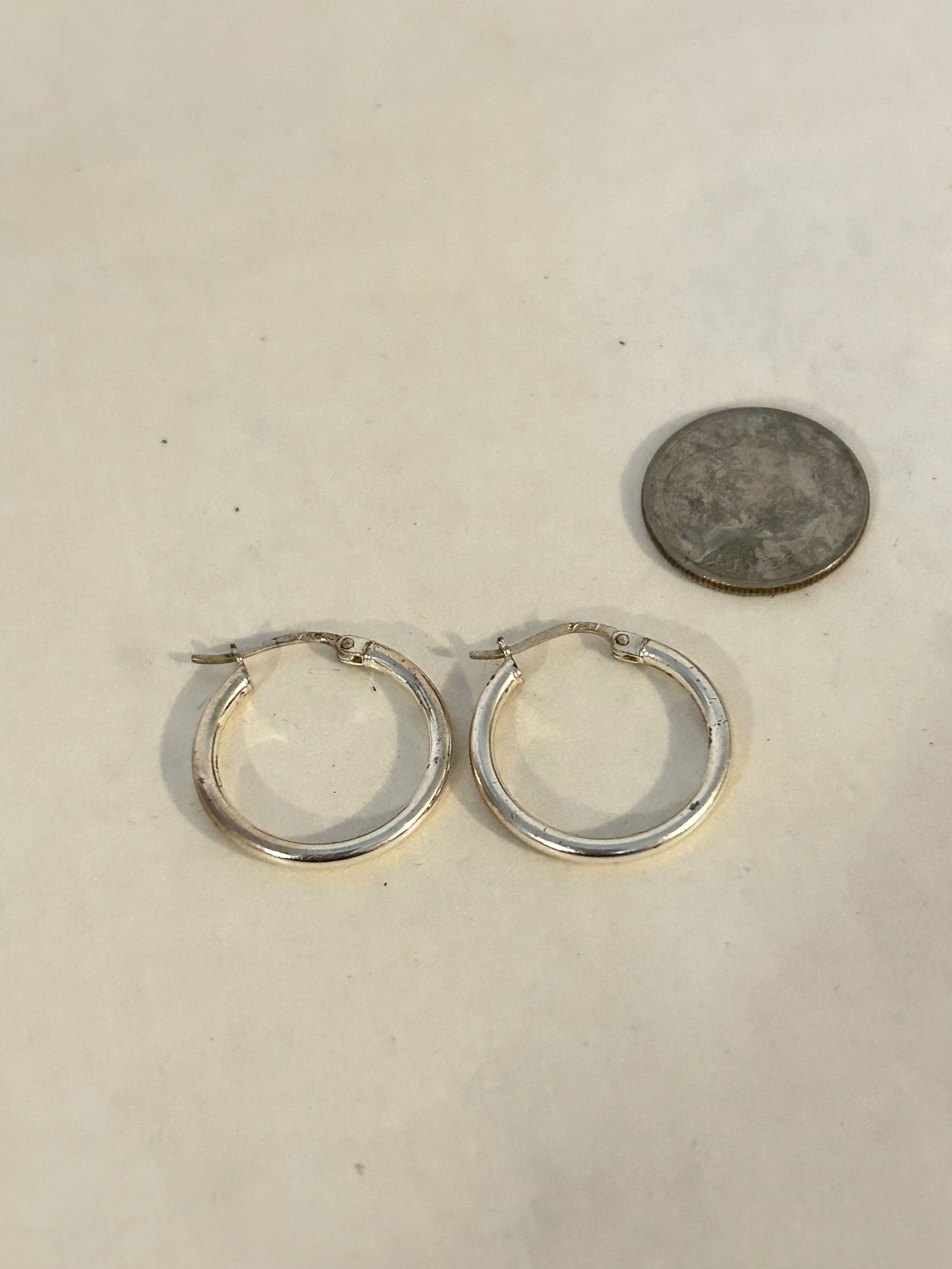 Vintage sterling silver mini hoop earrings (1 of 3)