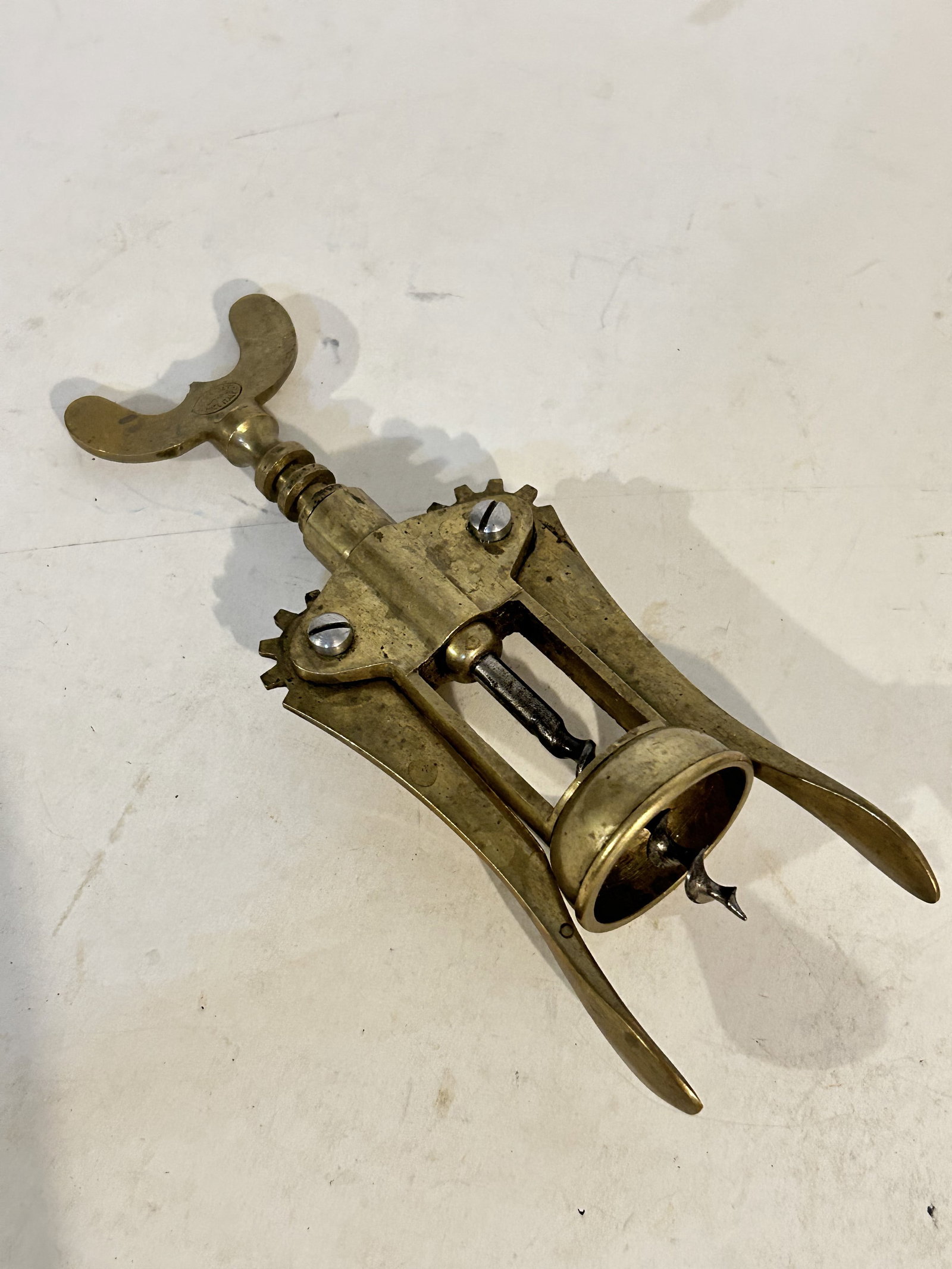 Vintage Edwin Jay brass wine bottle opener: Vintage Edwin Jay brass wine bottle opener Please view all photos as they are part of the description and condition of this Item, Feel free to contact me with questions or picture requests! Used Item 