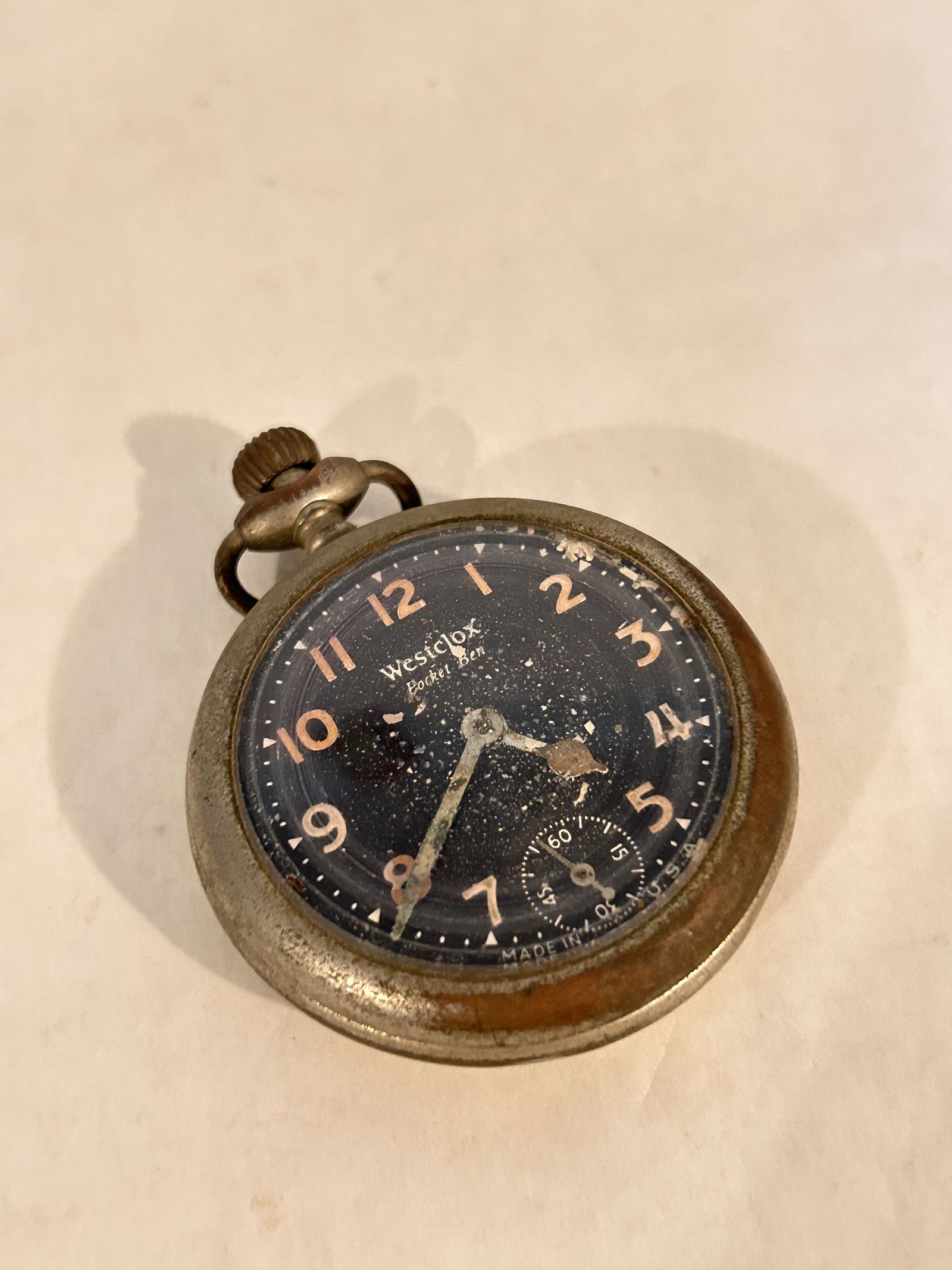 Vintage Westclox Pocket Ben working Pocket Watch needs cleaning inside (1 of 4)