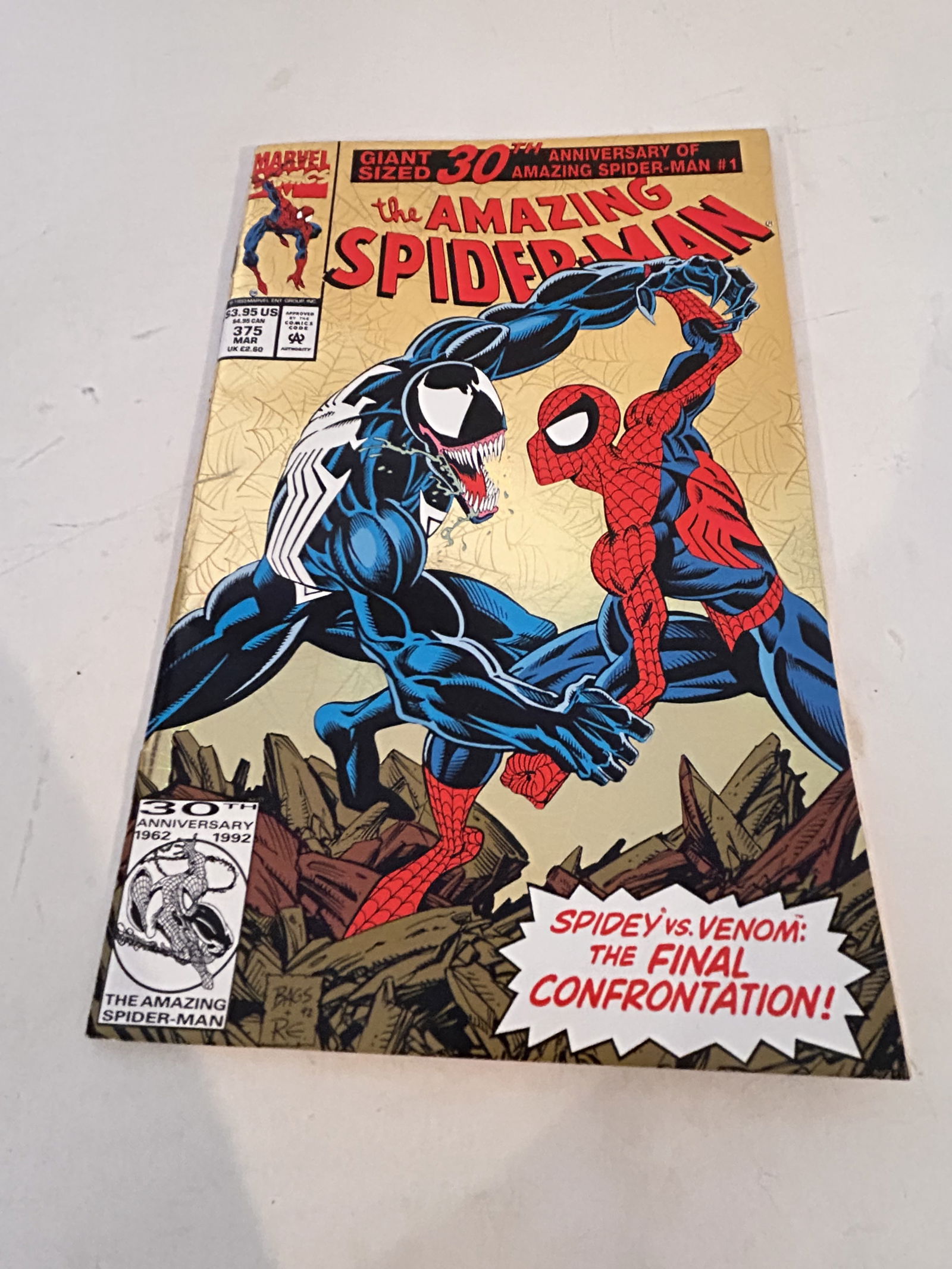 The Amazing Spider-Man #375 Gold Foil 30th Anniversary Cover (1 of 3)
