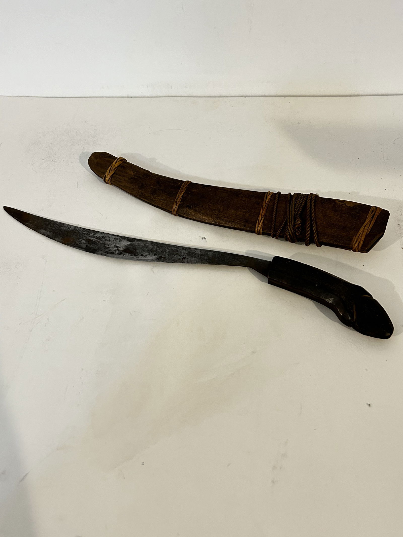 Vintage old Knife and wood sheath (1 of 5)