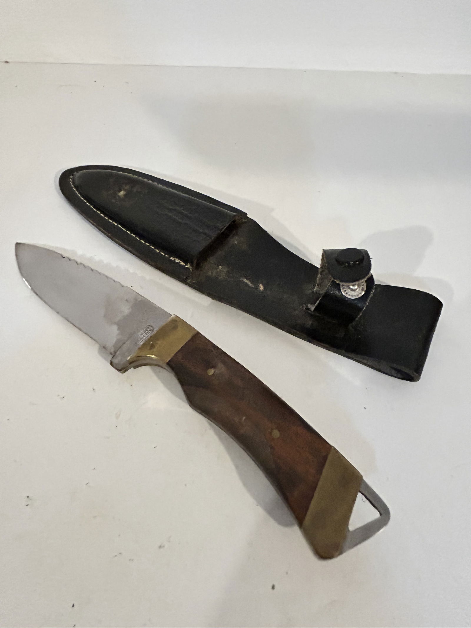 vintage pakistan fixed blade knife 8 3/4" blade 4" with sheath (1 of 4)
