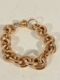 QVC Bronzo Italia Yellow Bronzo Polished Link 8" Bracelet new