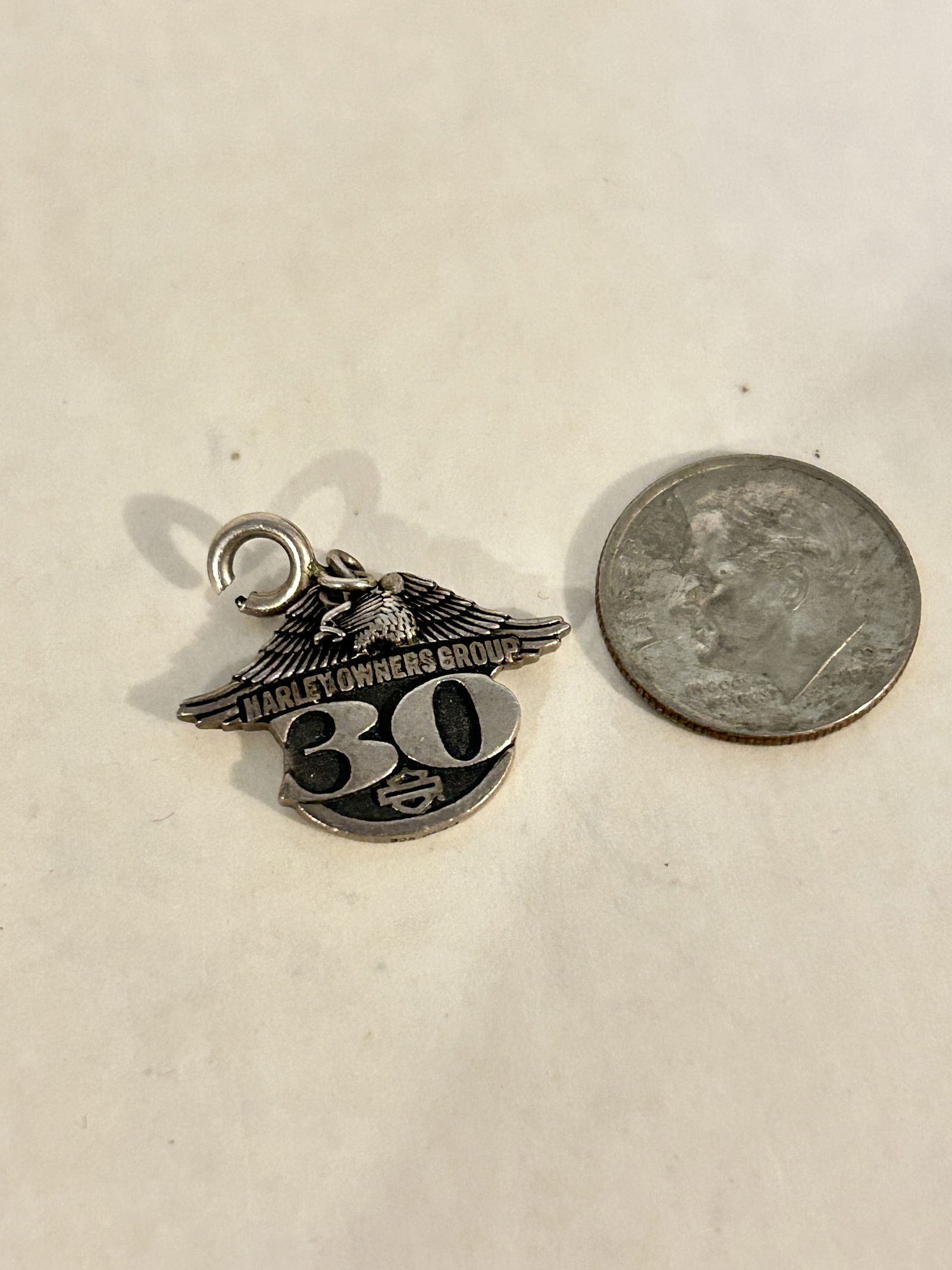 Vintage Sterling Silver Harley Davidson Motors Pendant (1 of 3)