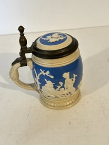Vintage Villeroy & Boch METTLACH Beer Stein #2211 "Peasants Bowling" 1905