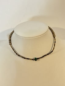 Vintage sterling silver navajo choker necklace 12"