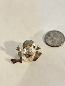 Far Fetched Sterling Silver frog Brooch Pin