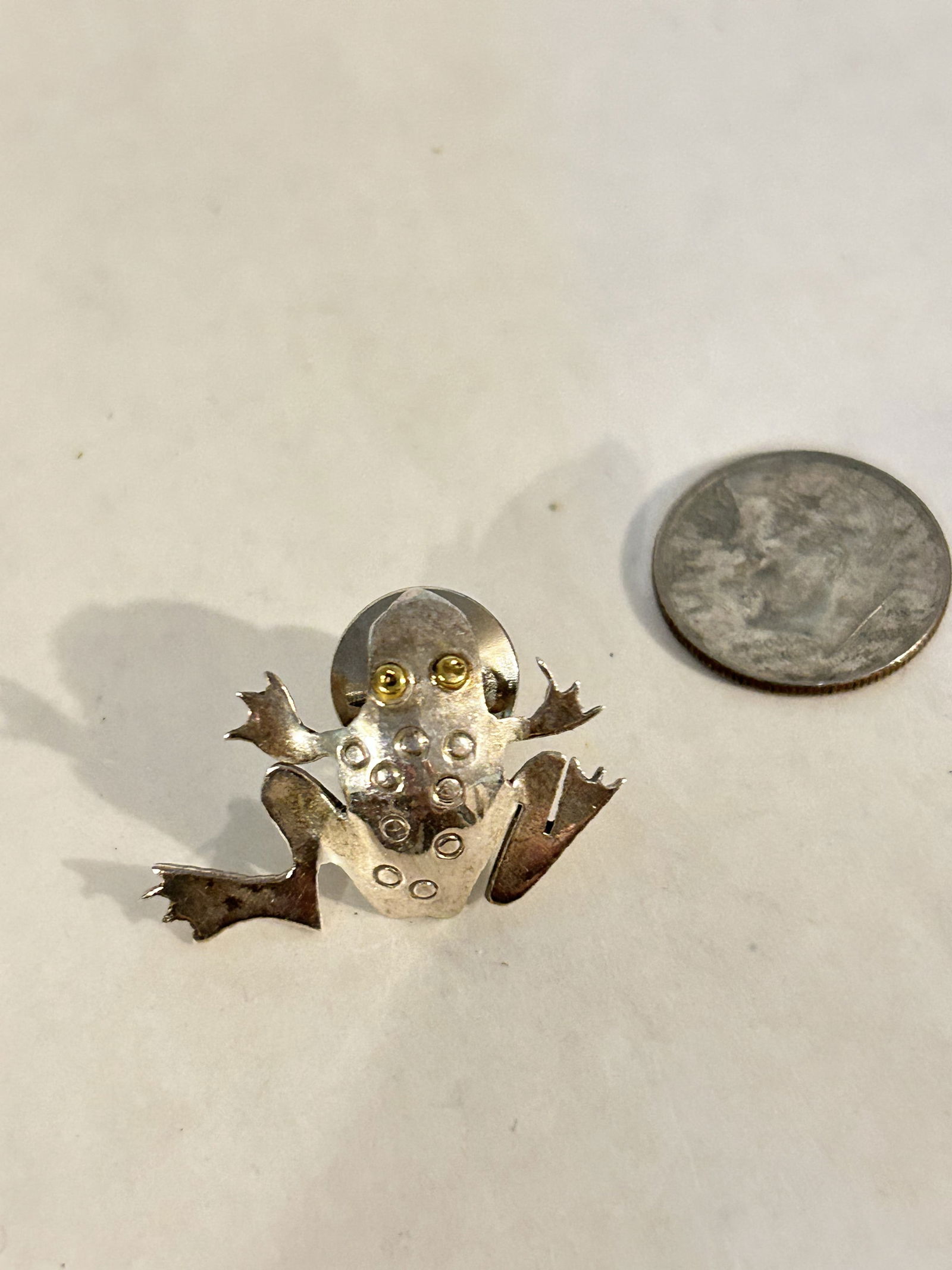 Far Fetched Sterling Silver frog Brooch Pin (1 of 4)