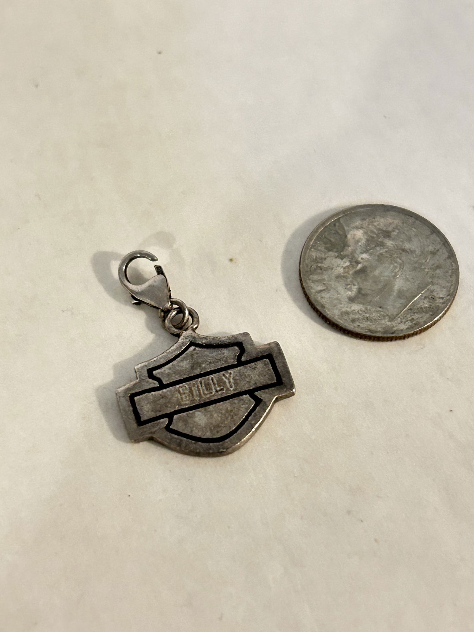 Vintage Sterling Silver Harley Davidson Motors Pendant (1 of 3)
