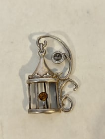 Vintage Sterling Silver religious Brooch