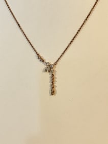 Authentic Pandora Sterling Silver 925 Rhinestone Necklace sz 17"