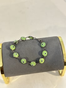 Vintage sterling silver seeing eye Bracelet 7"